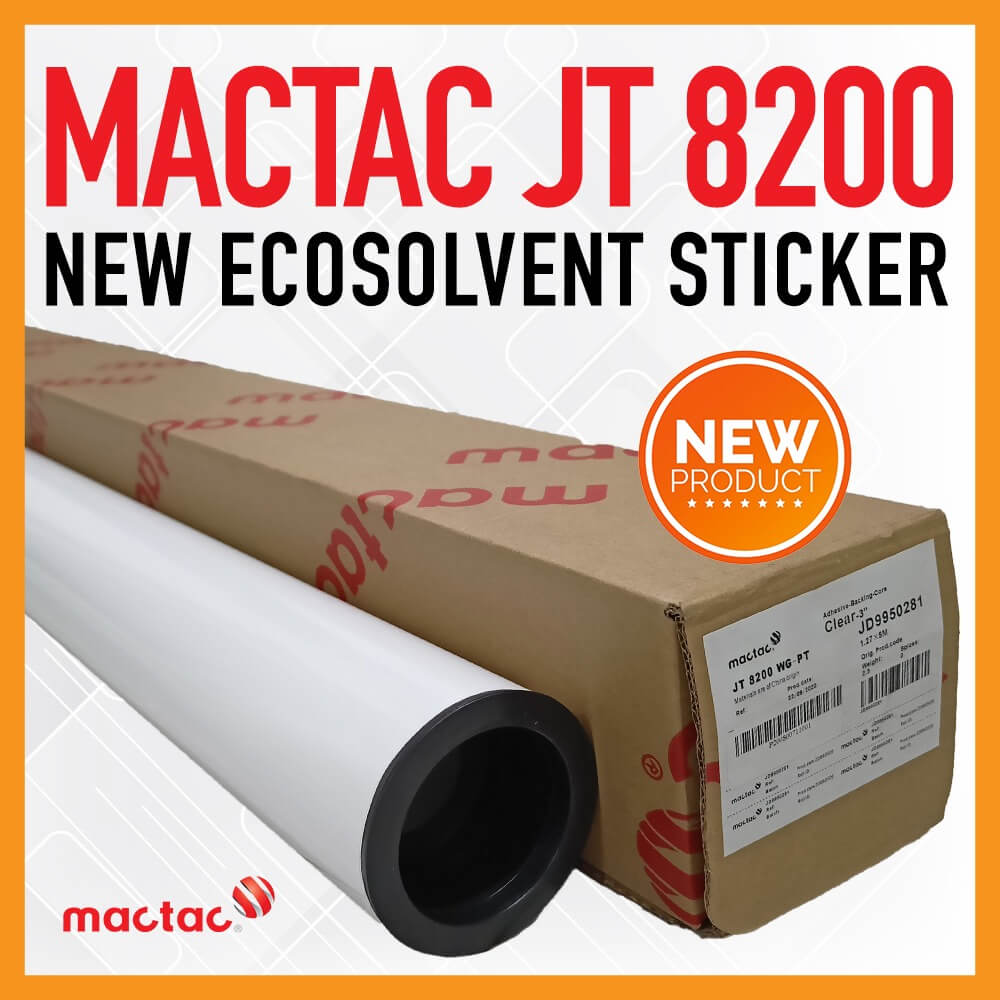 Sticker Ecosolvent MACTAC JT8200 Vinyl Decal Printable White Glossy 1,06x50mtr